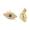 Brass Micro Pave Clear Cubic Zirconia Stud Earrings EJEW-M076-01G-02-2