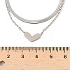 201 Stainless Steel Love Heart Pendant Double Layer Necklaces for Women NJEW-D307-03P-3