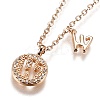 Brass Micro Pave Clear Cubic Zirconia Double Letter Pendant Necklaces NJEW-Z010-23-1