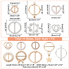 14Pcs 14 Style Alloy Resin Imitation Pearl Buckles JEWB-PH0001-21-2