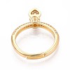 Brass Micro Pave Cubic Zirconia Cuff Rings for Women KK-T071-81G-4