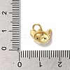 Cat Head Rack Plating Brass Micro Pave Cubic Zirconia Enamel Charms KK-G504-14G-3