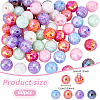 60Pcs UV Plating Opaque Acrylic Beads MACR-UN0001-01-3