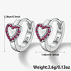 Anti-Tarnish Rhodium Plated Platinum 925 Sterling Silver Micro Pave Cubic Zirconia Hoop Earrings AA4054-2-3