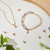 8Pcs 2 Colors Brass Cubic Zirconia Flower Charms KK-HS0015-16-5