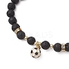 5Pcs 5 Styles Sport Theme Brass Enamel Charm Bracelets BJEW-JB12069-4