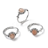 Natural Gemstone Finger Rings RJEW-A084-03P-6