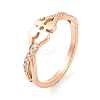 PVD Vacuum Plating 304 Stainless Steel Flower Finger Ring RJEW-C086-03-RG-1