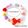 Summer Sweet Colorful Glass & Imitation Pearl Beaded Stretch Bracelets OM6102-1-2