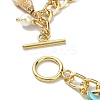 Natural Shell & Shell Pearl & Synthetic Turquoise Starfish Charm Bracelet BJEW-TA00352-3