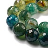 Faceted Natural Dragon Veins Agate Beads Strands G-F447-12mm-P04-4