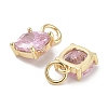 Brass Micro Pave Cubic Zirconia Charms KK-C051-15G-02-2