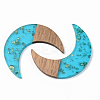 Transparent Resin & Walnut Wood Pendants LS-X-RESI-S389-056A-B03-2
