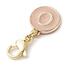 26Pcs Flat Round with Letter A~Z Alloy Enamel Pendant Decorations HJEW-JM02553-5
