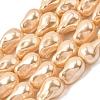 Electroplate Opaque Glass Imitation Pearl Beads Strands EGLA-K063-01B-1