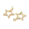 Brass Micro Pave Clear Cubic Zirconia Pendants ZIRC-P094-03G-RS-2