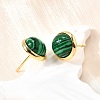 Brass Half Round Stud Earrings EJEW-Z124-03G-3