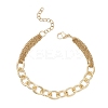 Brass & 304 Stainless Steel Cable Chains Bracelets for Women BJEW-JB12982-2