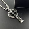 304 Stainless Steel Viking Cross Pendant Necklaces Vintage Punk Personalized Jewelry DA3214-1