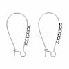 304 Stainless Steel Hoop Earrings Findings Kidney Ear Wires STAS-N092-138A-01-1