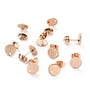Ion Plating(IP) 304 Stainless Steel Stud Earring Findings STAS-O144-01A-RG-1