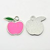 Apple Antique Silver Tone Alloy Enamel Pendants LS-ENAM-N038-12A-1