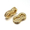 Brass Micro Pave Cubic Zirconia Spacer Bars ZIRC-M068-02G-NR-1