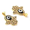 Brass Cubic Zirconia Pendants KK-K338-02G-03-3