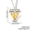 Brass Micro Pave Clear Cubic Zirconia Bee Initial Pendant Necklaces FS-WGF5E80-20-1