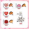 40Pcs 4 Style Valentine's Day Theme Natural Wood Stud Earrings EJEW-TA0001-27-3