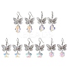Filigree 3D Butterfly Platinum Brass Dangle Earrings EJEW-JE05676-1