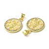 Rack Plating Brass Cubic Zirconia Pendants KK-Q771-02G-3