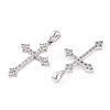 Rhodium Plated 925 Sterling Silver Micro Pave Clear Cubic Zirconia Pendants STER-T007-31P-2