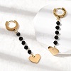 Heart 304 Stainless Steel Glass Hoop Earrings EJEW-G453-13G-3