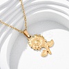 304 Stainless Steel Flower Pendant Necklaces NJEW-H059-30C-G-1