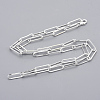 Brass Flat Oval Paperclip Chain Necklace Making MAK-S072-07B-S-2