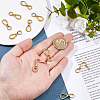8Pcs Brass Fold Over Clasps FIND-HS0001-73-3