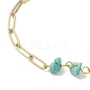 3Pcs Natural Amethyst & Rose Quartz & Synthetic Turquoise Chip Beads Link Bracelets BJEW-JB12530-4