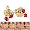 Brass Micro Pave Cubic Zirconia Pendants KK-D390-01G-3