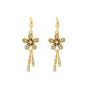 Flower Alloy Crystal Rhinestone Tassel Dangle Earrings FS-WG038B8-01-5