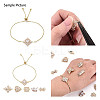 Brass Micro Pave Colorful Cubic Zirconia Connector Charms KK-N284-02G-4