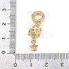 Brass Pave Clear Cubic Zirconia European Dangle Charms KK-K407-37G-3