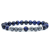 Dyed Natural Tiger Eye & Synthetic Hematite Stretch Bracelet XX9870-4-1