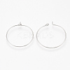 304 Stainless Steel Hoop Earring Findings STAS-T047-17-4