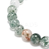 Natural Lodolite Quartz/Garden Quartz Round Beaded Stretch Bracelet BJEW-JB08919-01-4