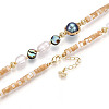 Natural Abalone Shell & Freshwater Pearl & Shell Bead Bracelets BJEW-N031-03G-4