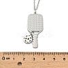 304 Stainless Steel Sport Racket Pendant Necklaces NJEW-C100-02P-2