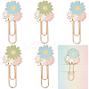 6Pcs 2 Colors Daisy Zinc Alloy Enamel Paper Clips AJEW-SC0002-83-1