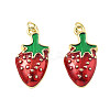 Brass Enamel Pendants KK-R229-07G-01-1