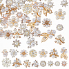 60Pcs 15 Styles Alloy Rhinestone Cabochons FIND-FH0011-73-1